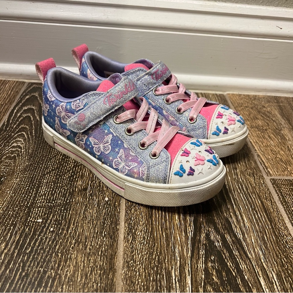 Skechers Kids Sneakers - Pink and Purple Butterfly Design twinkletoes